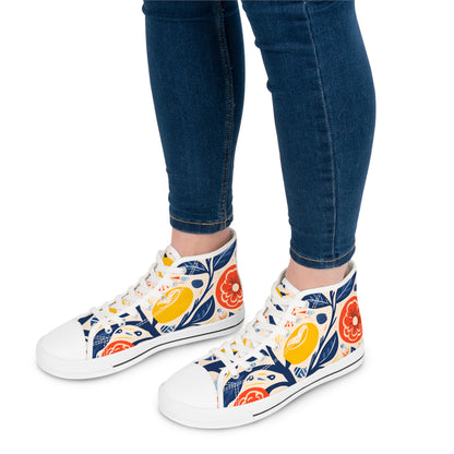 Women's High Top Sneakers_Flower