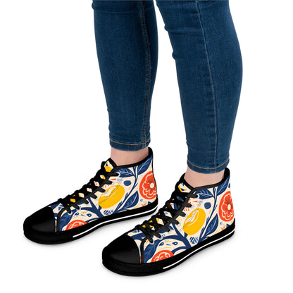 Women's High Top Sneakers_Flower